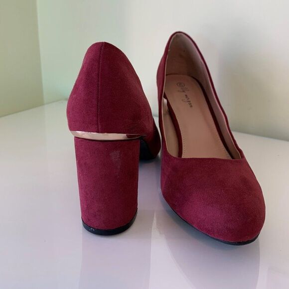 Gerry Weber knit top, 3/4 sleeve, burgundy, sz 12, vented side, pull over - Picture 14 of 16